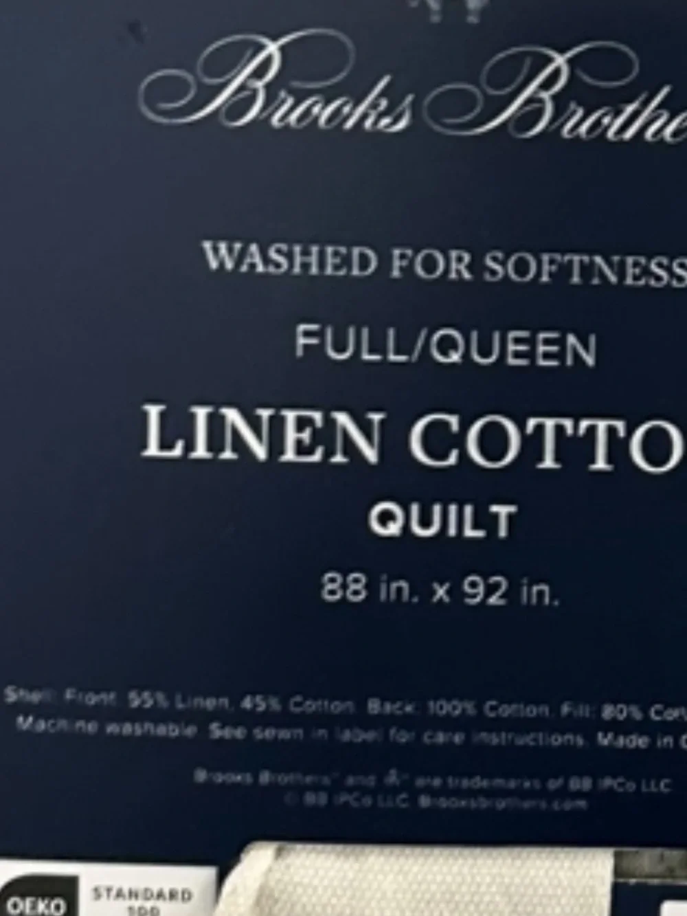 Brooks Brothers Light Sage Green Full/Queen Cotton Slub Quilt 88”x92”